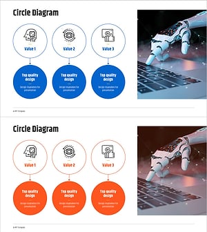 차별화된 인공지능 서비스 전략은 구조적 다이어그램으로 표현된 PPT 템플릿