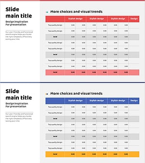 레드 퍼플 강조 테이블 – 재무계획을 위한 이상적인 선택