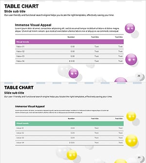 풍선더미로 시각화한 테이블 차트 – 재무 성과 전달
