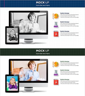 디지털 기기 목업 스쿨 아이콘 – 아동 교육을 위한 편리한 도구