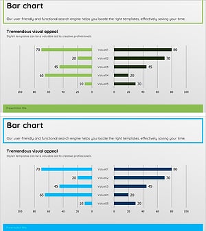 Green Blue Comparative Double Bar Graph – Optimized for Market Analysis