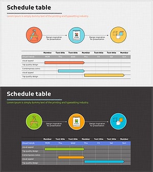 학습 일러스트 스케줄 – 선형 흐름과 데이터 시각화