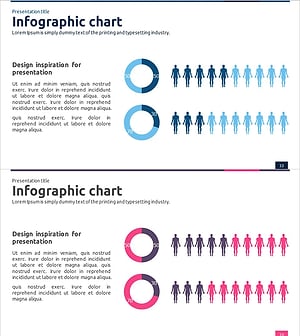 시장 점유율 도넛형 원 그래프 & 실루엣 – 고유의 디자인과 정보 전달