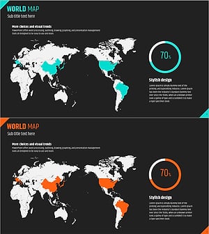 지역 표시 도넛그래프 – 시장 분석을 위한 인포그래픽