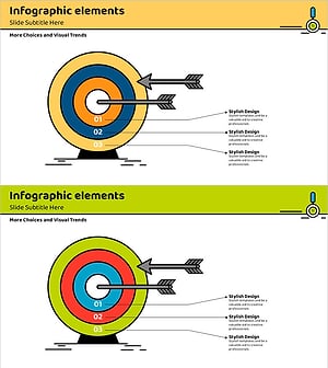 내포형 다트 인포그래픽 – 마케팅 목표를 점검하라