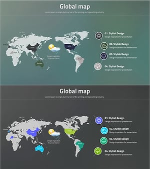 지구를 그린 그래픽 지도 슬라이드