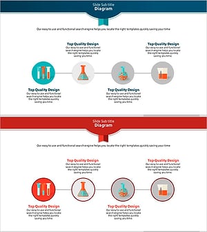 과학 아이콘과 체계 다이어그램 – 사업 추진 전략 시각화