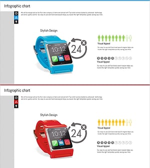 인포그래픽 차트 슬라이드 - 스마트워치 디자인