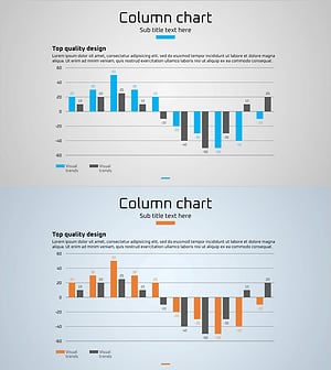 수익전망 및 추진 경과 그래프 – 파란색과 주황색 조화