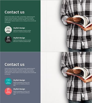 책과 콘택트 슬라이드 – 회사 소개와 연락처