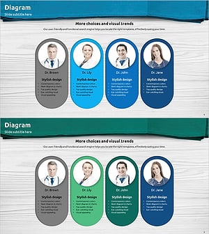 의료진 소개 다이어그램 슬라이드 – 신뢰성 높은 비주얼