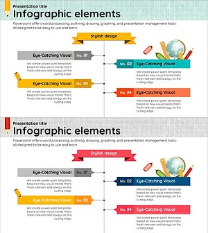 세로형 학습 로드맵 슬라이드 – 명확한 흐름과 진행