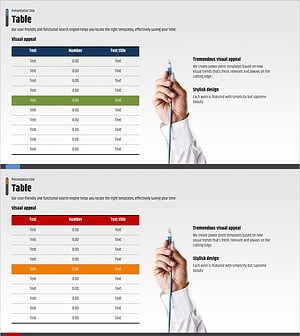 주요 재무 지표 및 예산 시각화 슬라이드 – 파랑과 빨강의 조화