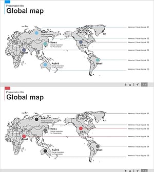 블루 핑크 글로벌 네트워크 맵 - 사업 계획의 시각화