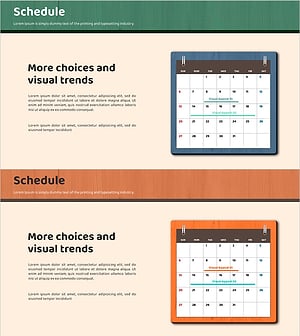 세부적인 사업 운영 계획 슬라이드 – 스케줄표와 칼럼 텍스트