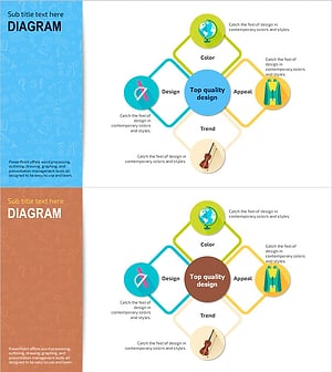 스쿨 아이콘과 확산 다이어그램 – 교육과 창의성을 강조한 템플릿