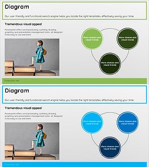 심플한 원형 다이어그램 – 사업 비전 및 전략 시각화