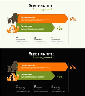 성과를 시각화하는 동물 그래프 PPT 템플릿