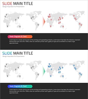 글로벌 타겟 시장을 시각화한 슬라이드 템플릿 – 효과적인 정보 전달