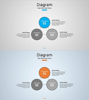 사업 개요 및 영역 다이어그램 – 파랑과 주황