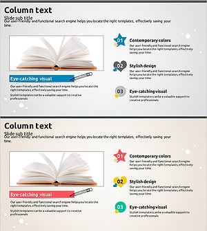 Stylish Book Image and Column Text Slide - Business Introduction and Vision