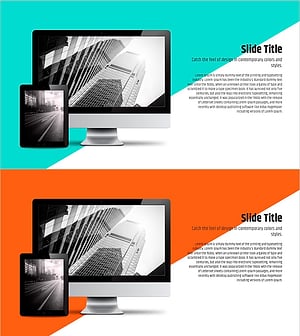 PC Mockup with Diagonal Background – Contemporary Design Feel