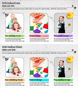 아이들 교육 관련 소개 페이지 – 창의적 디자인 강조