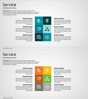 마케팅 및 프로모션 전략 – 파란 주황 초록 다이어그램