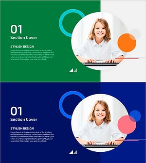 컴퓨터 학습 간지 템플릿 – 세련된 디자인의 섹션 커버