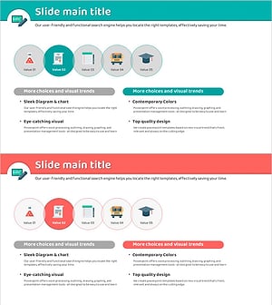 학업 아이콘과 강조 컬러박스 – 운영 및 마케팅 계획을 위한 클러스터