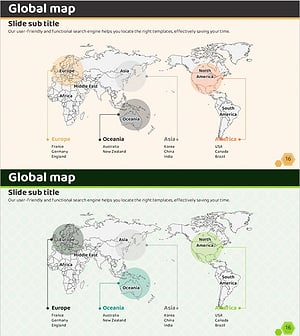 대륙별 강조 글로벌맵 – 글로벌 네트워크 인사이트