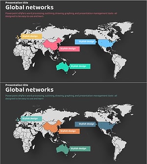 Global Network World Map Presentation Template