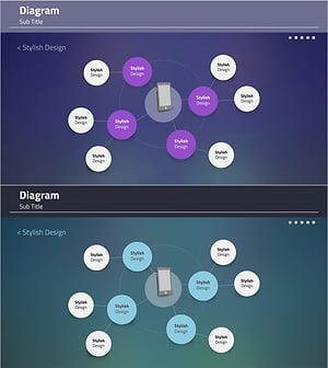 모던한 디자인의 다이어그램 템플릿 – 감각적 아이디어 표현