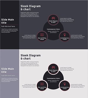 VR 사용 영역 다이어그램 – 사업 분야 소개에 최적화