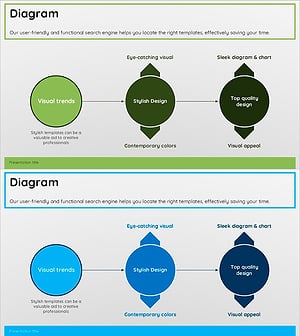 그린 블루 다방향 다이어그램