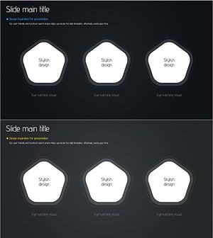 오각형 다이어그램으로 사업 목표를 시각화하는 슬라이드