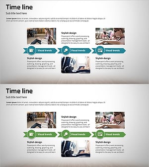 프로젝트 화살표 타임라인 – 마케팅 전략 강조