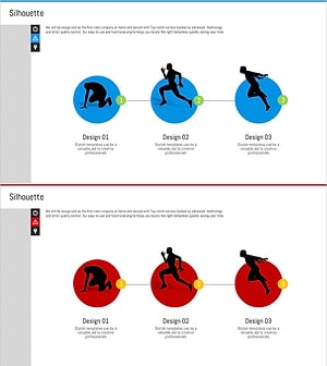 실루엣 다이어그램 슬라이드 – 창의적 전문인을 위한 스타일리시한 디자인