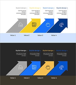 사업목표 화살표 다이어그램 프레젠테이션 템플릿