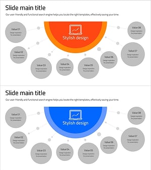 확산 연결 원형 다이어그램 – 제품/서비스 소개
