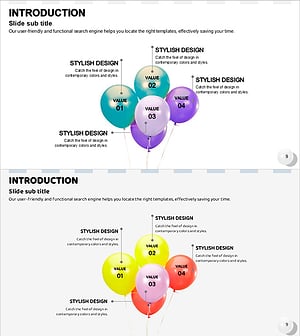 풍선 묶음 텍스트로 비즈니스 아이디어를 시각화