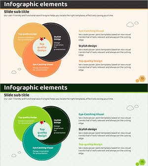 원형의 연결 중첩 다이어그램 – 사업 비전과 전략
