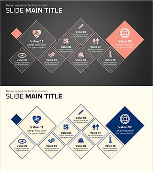 질병예방 아이콘과 박스 슬라이드 – 효과적인 정보 전달