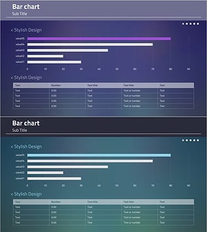 스타일리시한 디자인의 가로 막대그래프 슬라이드