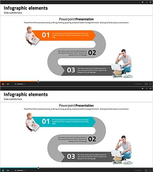 흐름 3STEP 인포그래픽 슬라이드 – 사업 추진 전략 강조