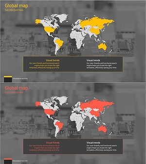 글로벌네트워크 세계지도 슬라이드 – 시장 분석을 담다