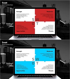 SWOT 분석 노트북 목업 – 전략적 의사결정을 위한 도구