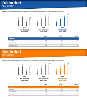 간결한 분석 세로막대그래프 & 테이블 슬라이드