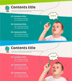 Table of Contents Slide with a Child Drawing – Flexible Idea Representation