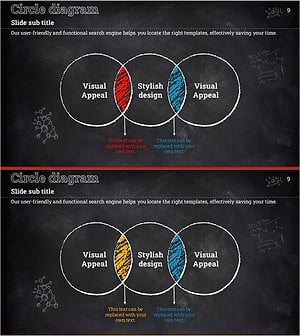 칠판 분필 테마 중첩 다이어그램 – 비즈니스 전략 소개